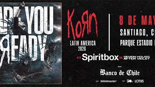 Korn vuelve a Chile y lidera la agenda de mayo en Ticketmaster